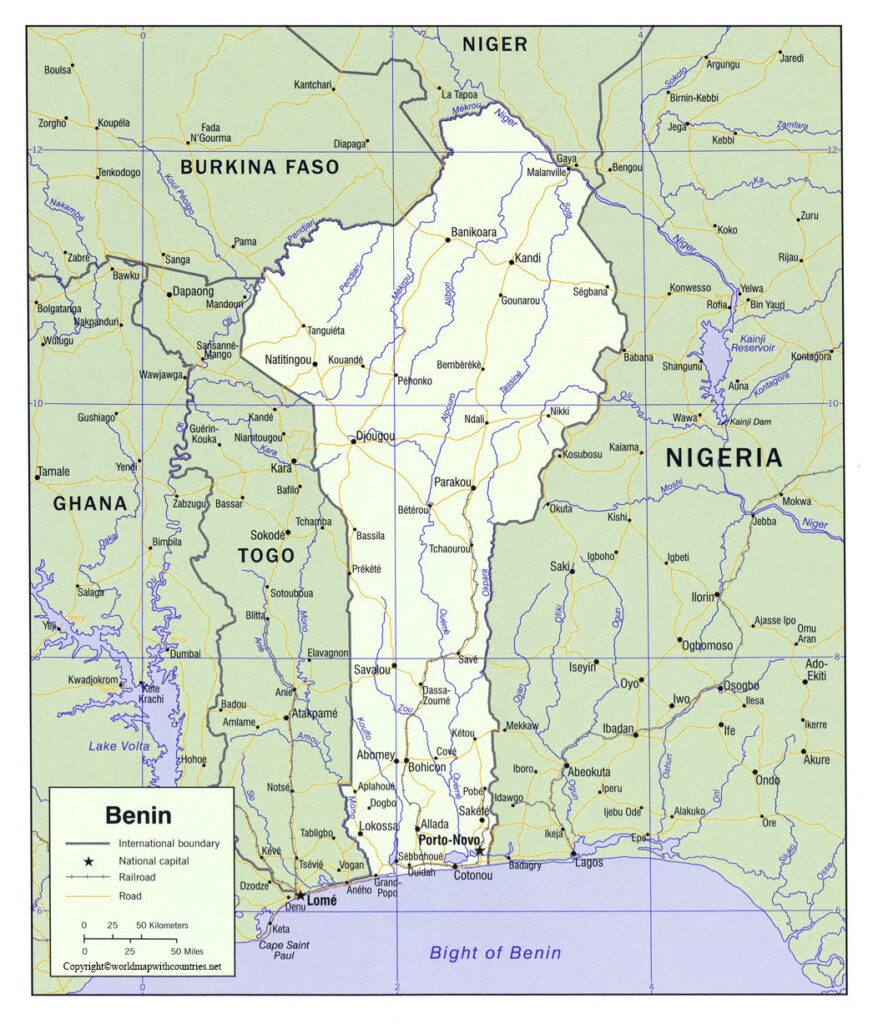 Benin Map with States