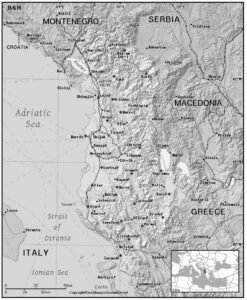 Blank Map of Albania