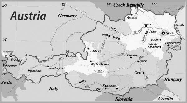 Free Printable Labeled and Blank Map of Austria in PDF