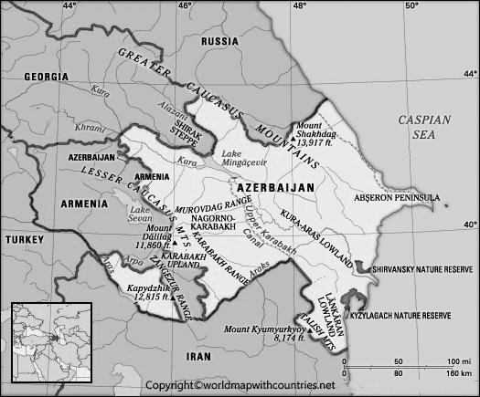 Blank Map of Azerbaijan