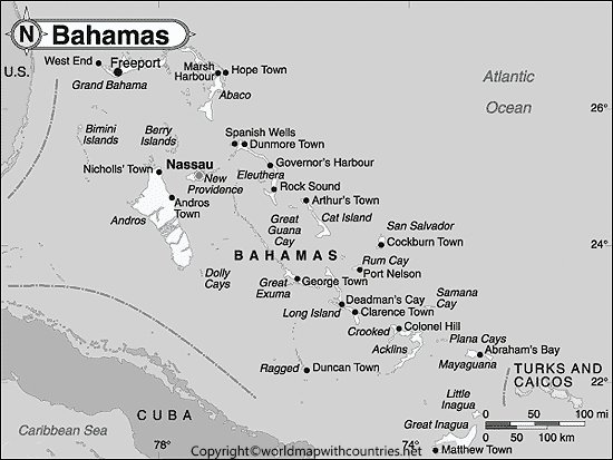 Blank Map of Bahamas