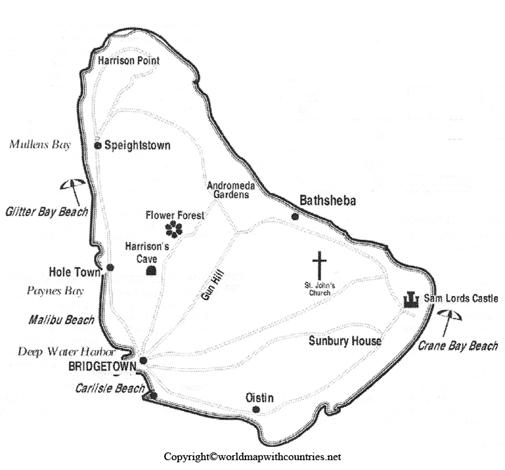 Blank Map of Barbados