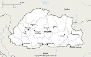 Blank Map of Bhutan