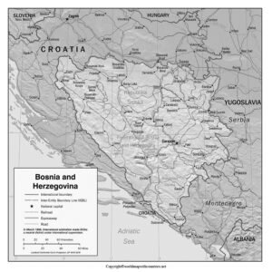 Blank Map of Bosnia and Herzegovina