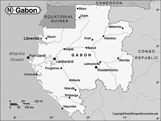 Blank Map of Gabon
