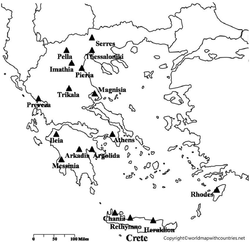 Blank Map of Greece