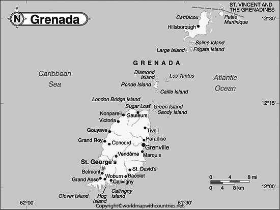 Blank Map of Grenada