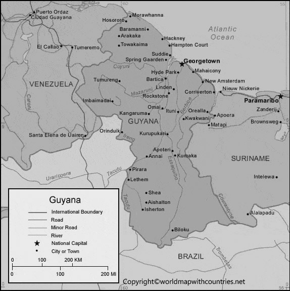 Blank Map of Guyana