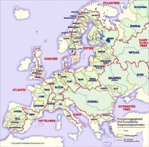 Europe Map rivers pdf | World Map With Countries