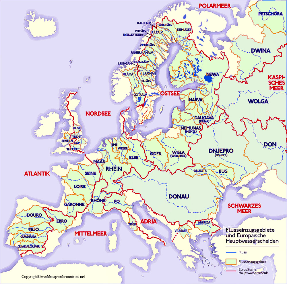 Europe Map rivers