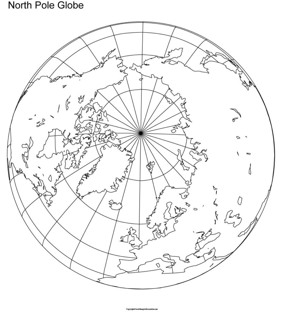 Free World Map With North Pole