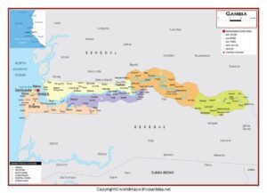 Gambia Map with States pdf | World Map With Countries