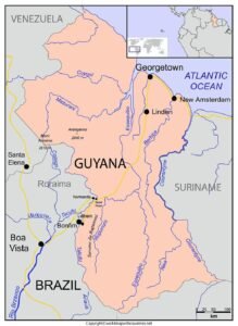 Guyana Map with States pdf | World Map With Countries