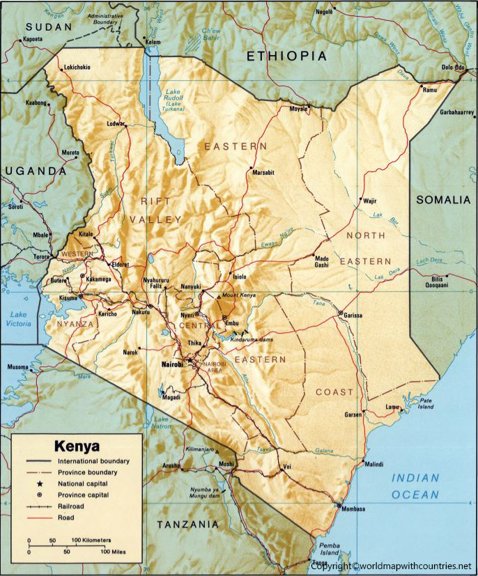 Kenya Map with States