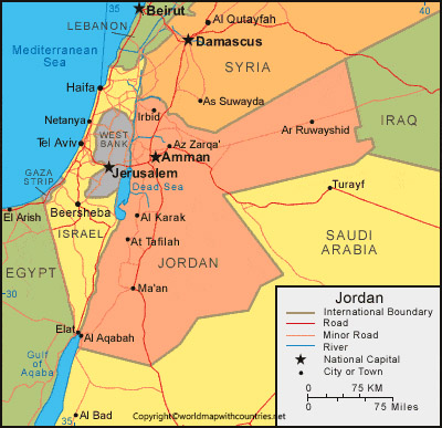 Labeled Map of Jordan