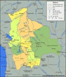 Printable Map of Bolivia pdf | World Map With Countries