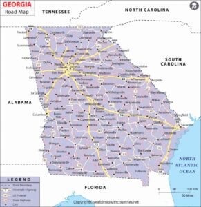 Printable Map of Georgia pdf | World Map With Countries