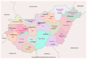 Printable Map of Hungary | World Map With Countries