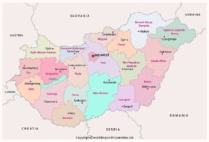Printable Map of Hungary pdf | World Map With Countries