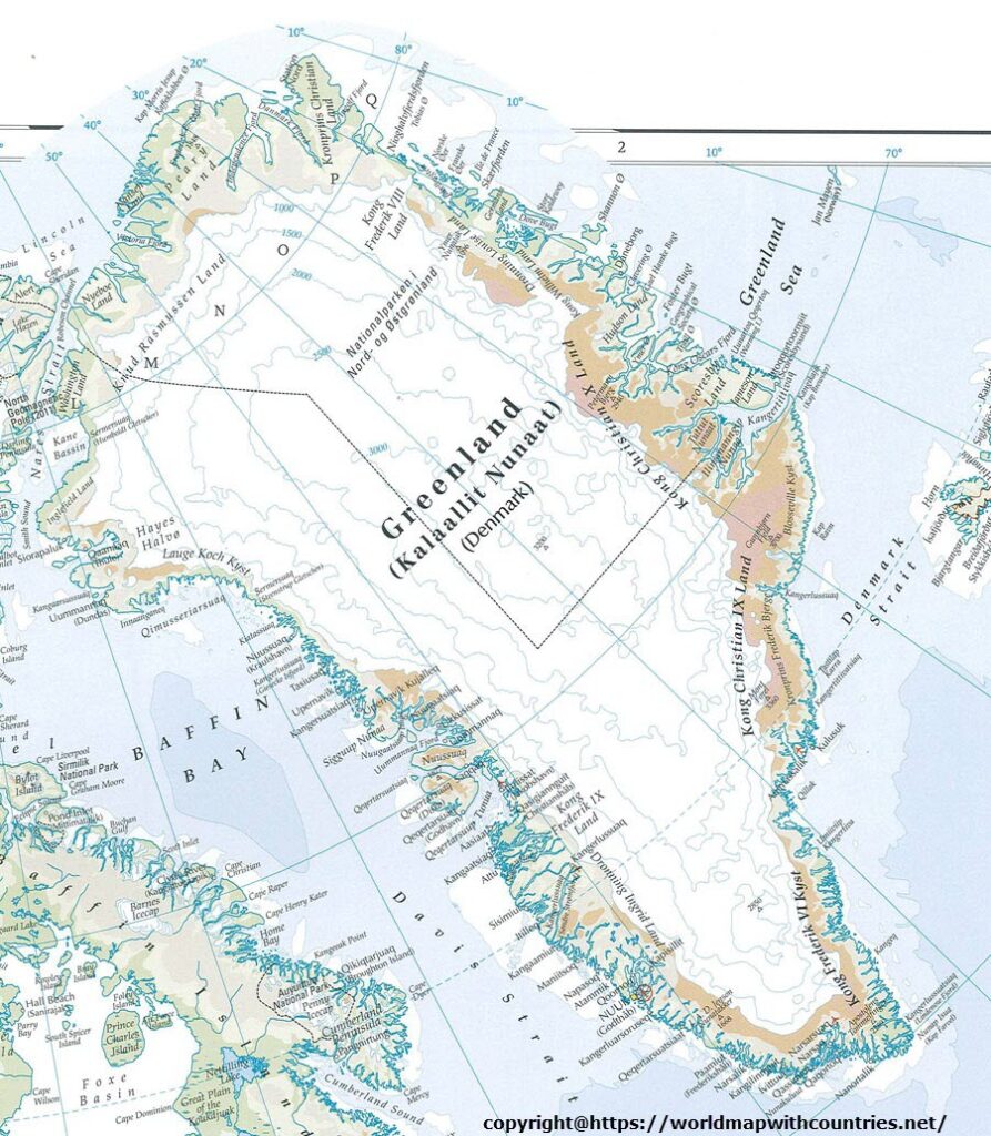 Printable Map Of Greenland