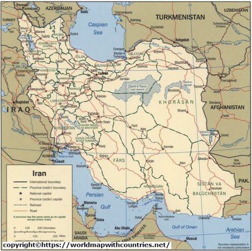 Labeled Map Of Iran