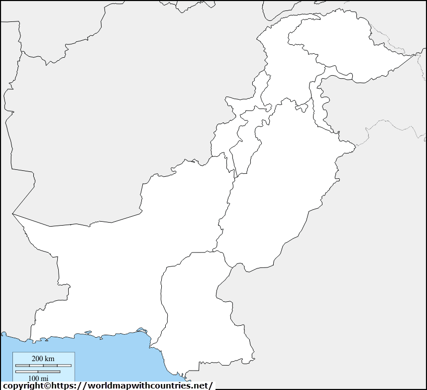 4 Free Printable Labeled And Blank Map Of Pakistan In PDF World Map   Map Of Pakistan 1 