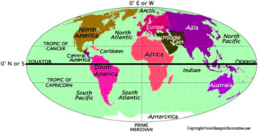World Map with Hemispheres pdf