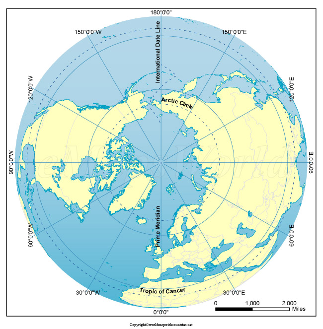 World Map with the North Pole pdf