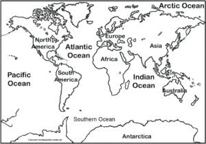 world map with pacific oceans | World Map With Countries