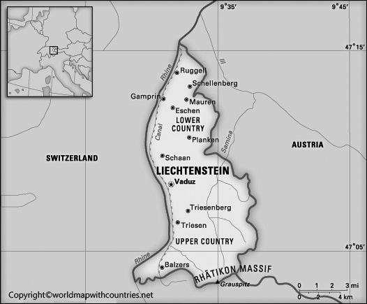 Blank Map of Liechtenstein