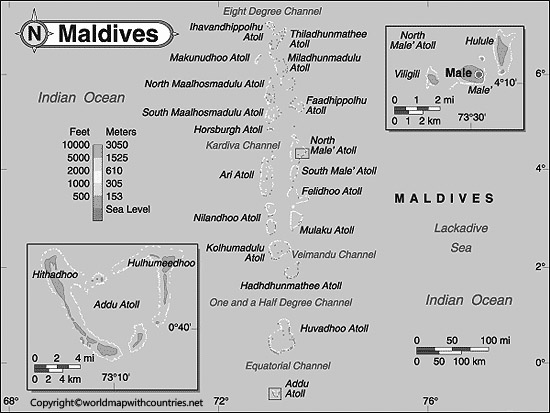Blank Map of Maldives | World Map With Countries