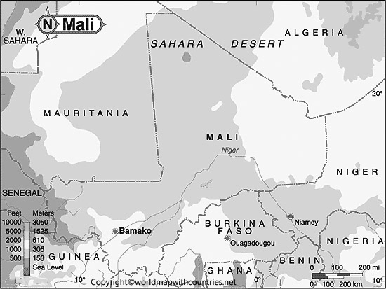 Blank Map of Mali