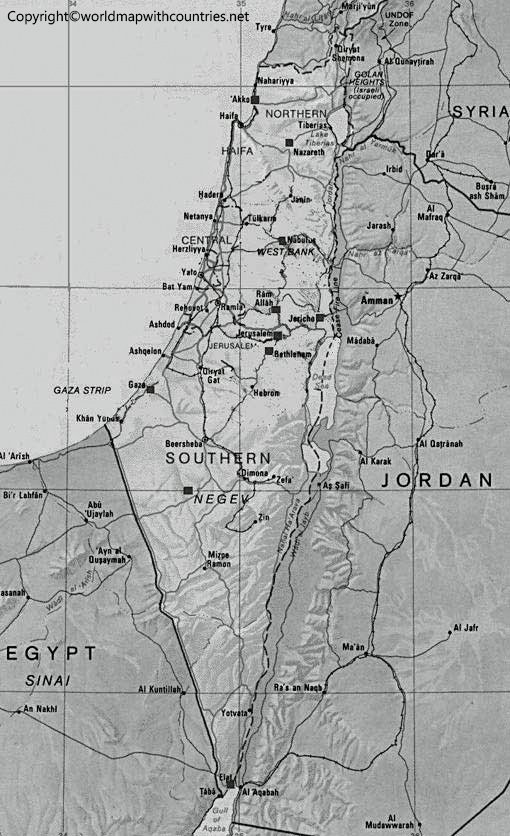 Blank Map of Palestine State