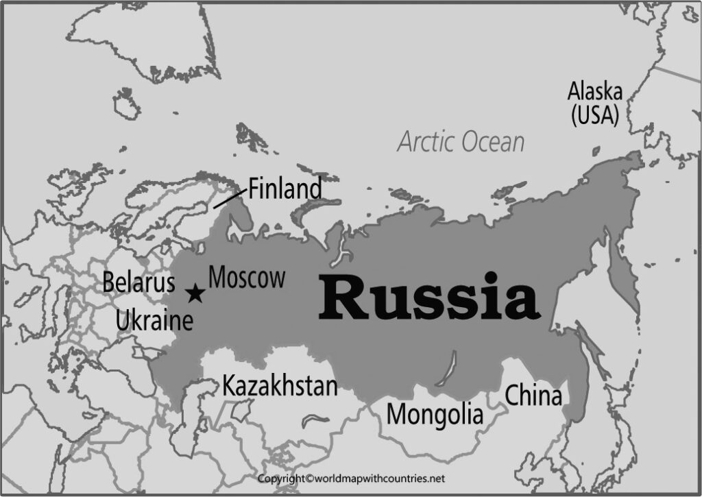Blank Map of Russia