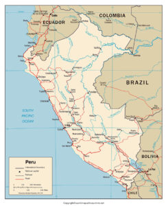 Free Printable Labeled and Blank Map of Peru in PDF