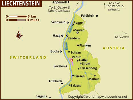 Liechtenstein Map with States