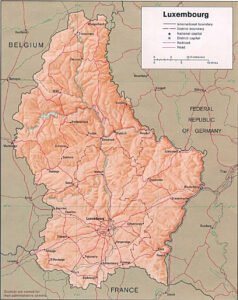 Luxembourg Map with States | World Map With Countries