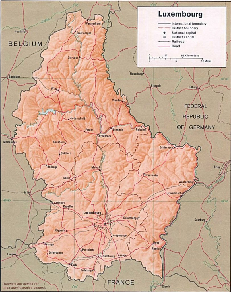 Labeled Map of Luxembourg