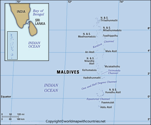 Printable Map of Maldives