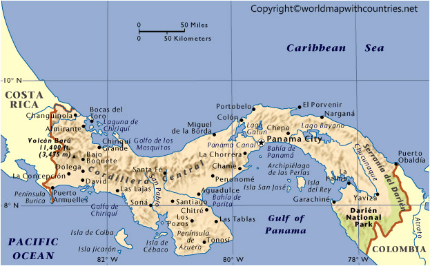 Panama Map with States | World Map With Countries