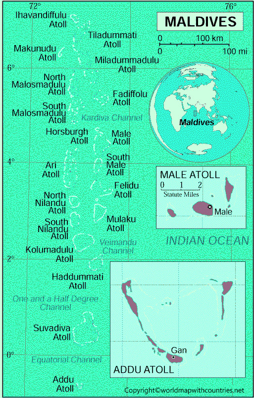 Maldives Map with States