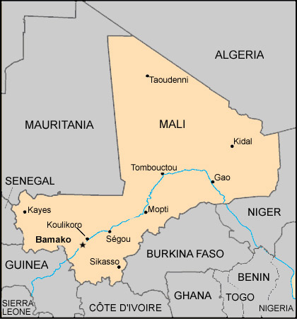 Mali Map with States