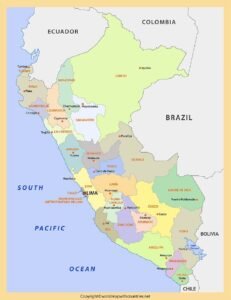 Printable Map of Peru pdf | World Map With Countries