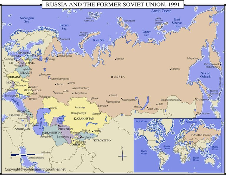 3 Free Printable Blank Map Of Russia And Labeled In PDF