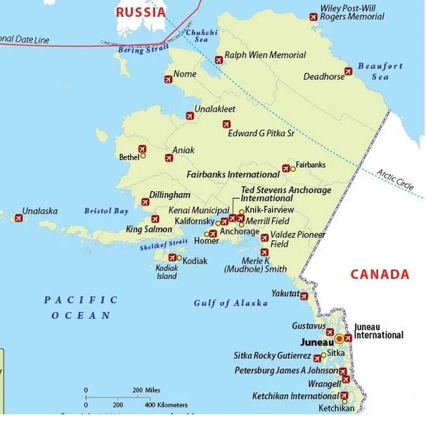 Free Alaska Airports Map And The Top 6 Airports In Alaska   Alaska Airports Map 