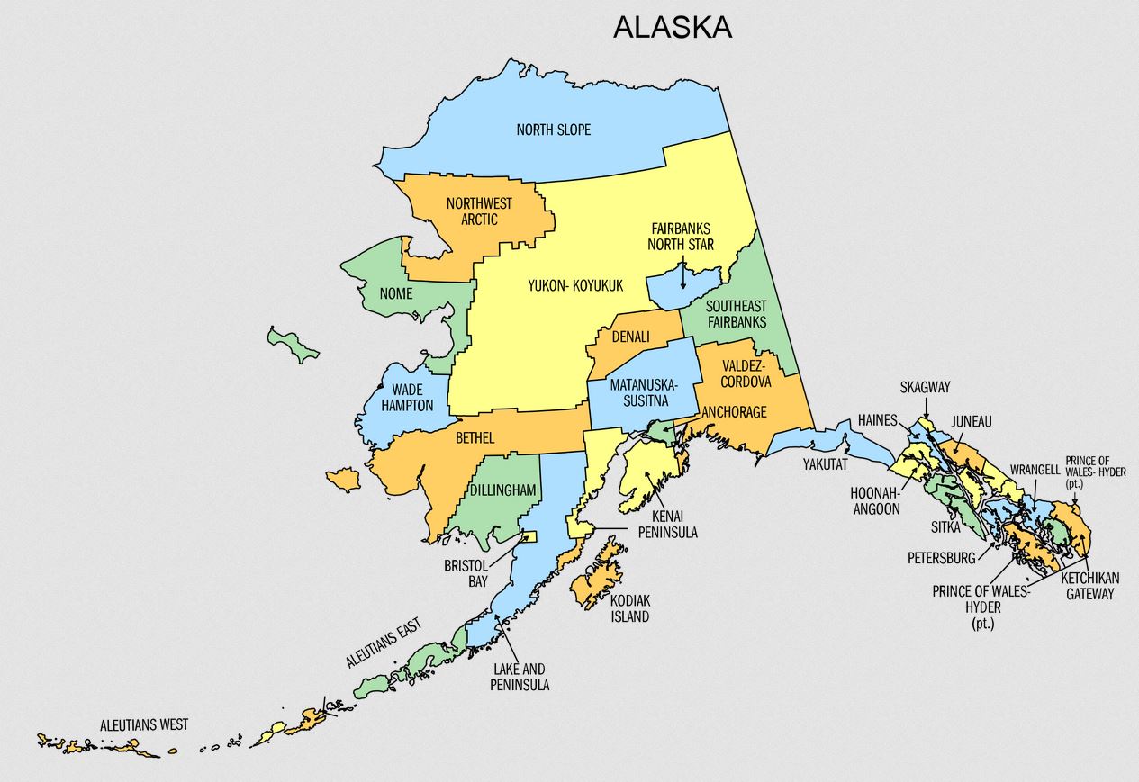 Free Alaska County Map And The Top 20 Counties In Alaska