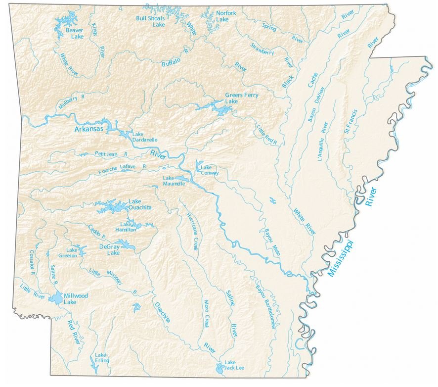 Free Arkansas Rivers Map And The Top 6 Rivers In Arkansas