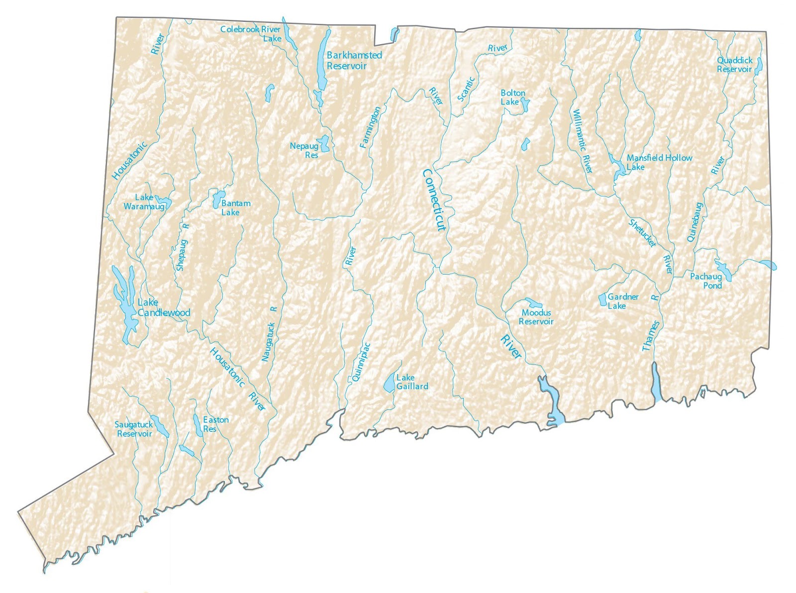 Free Connecticut Rivers Map And The Top 6 Rivers In Connecticut   Connecticut Rivers Map 