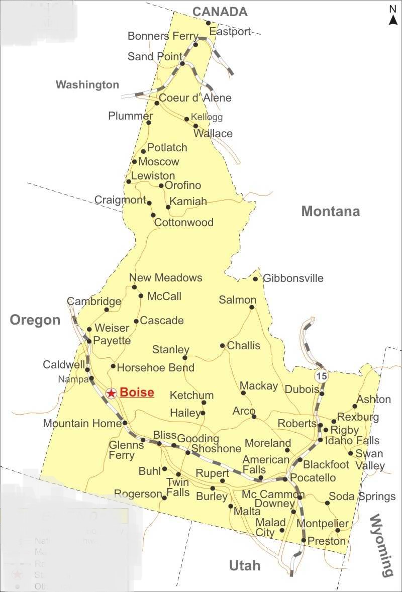 Free Idaho Airports Map And The Top 6 Airports In Idaho   Idaho Airports Map 