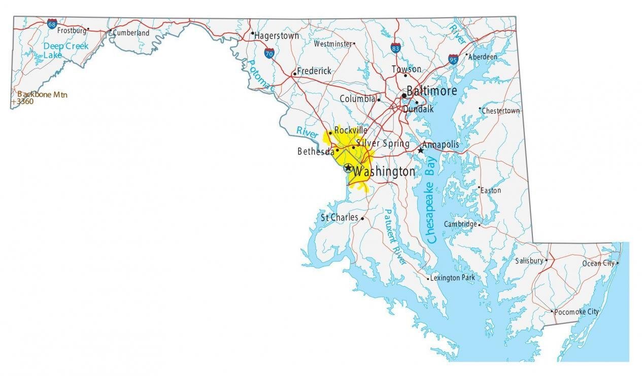 Maryland-map-with-cities